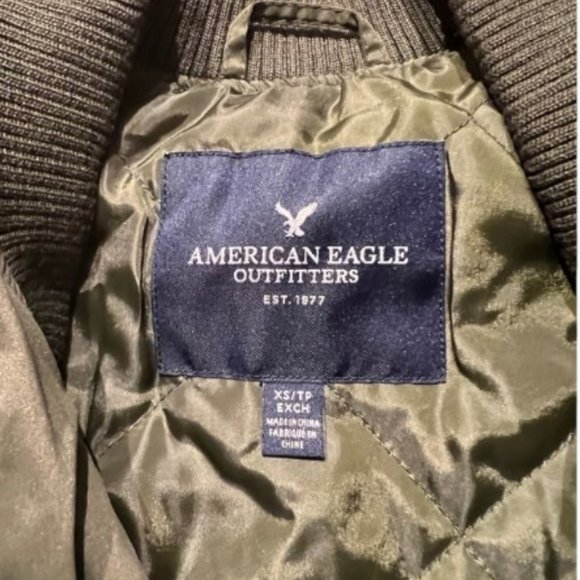 American Eagle olive green bomber jacket size XS - Picture 4 of 4